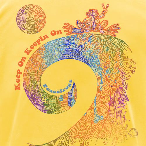 Peace Frogs Adult Keep On Frog Garment Dye Short Sleeve T-Shirt