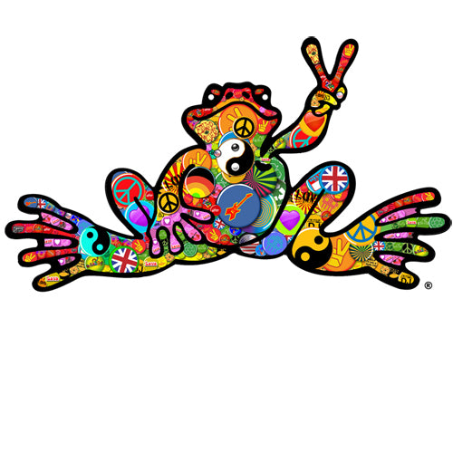 Peace Frogs Buttons Sticker