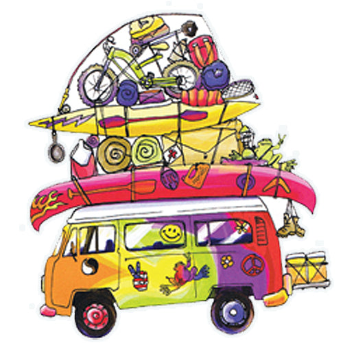 Peace Frogs Loaded Van Sticker