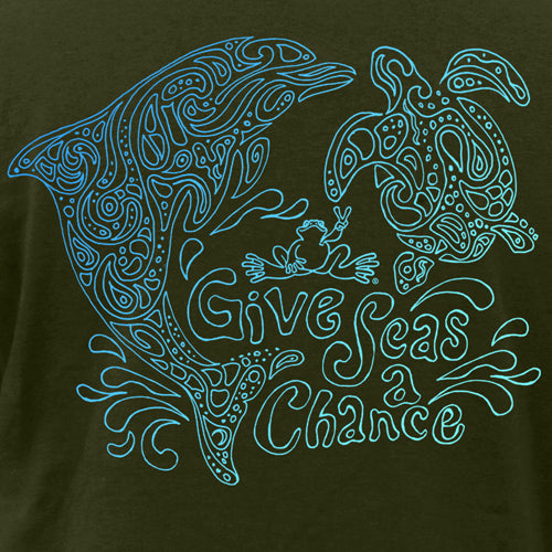 Peace Frogs Adult Give Seas A Chance Short Sleeve T-Shirt