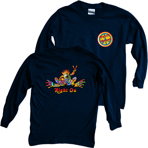 Peace Frogs Button Long Sleeve Kids T-Shirt