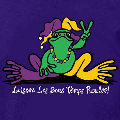 Peace Frogs Mardi Gras Frog Short Sleeve T-Shirt