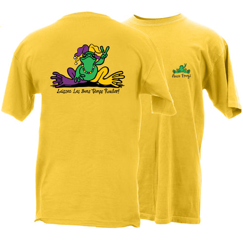 Peace Frogs Mardi Gras Frog Short Sleeve T-Shirt