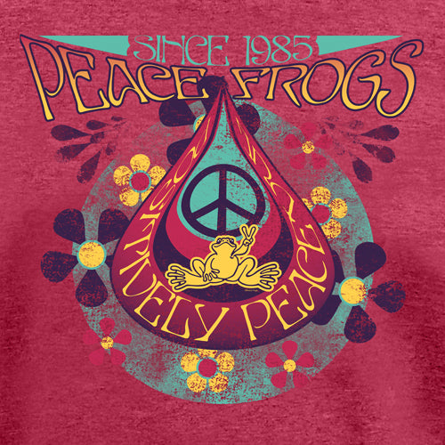 Peace Frogs Adult Teardrop Frog Short Sleeve T-Shirt