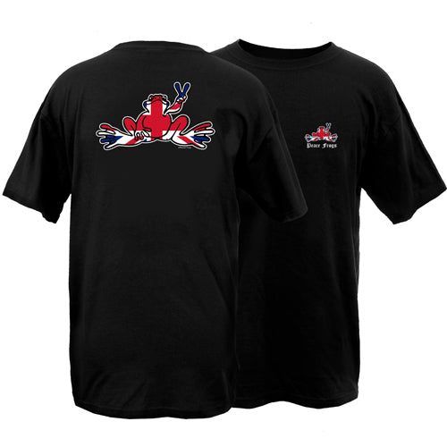 Peace Frogs Britain Flag Frog Short Sleeve T-Shirt