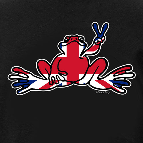Peace Frogs Britain Flag Frog Short Sleeve T-Shirt