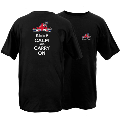 Peace Frogs Britain Keep Calm and Carry On Short Sleeve T-Shirt
