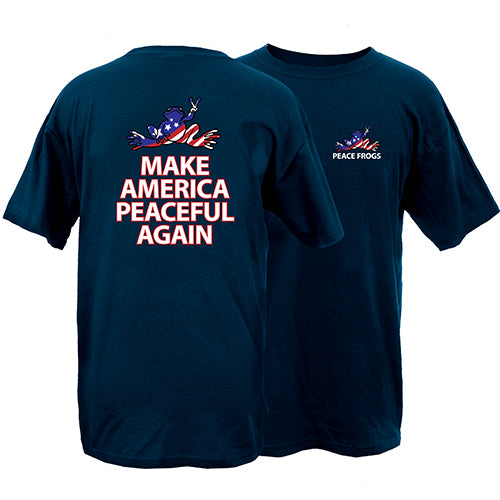 Peace Frogs Make America Peaceful Again Frog Short Sleeve T-Shirt