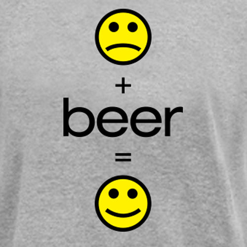 Beyond The Pond Adult Smiley Beer Short Sleeve T-Shirt