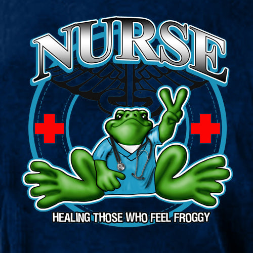 Peace Frogs Nurse Frog Adult Long Sleeve T-Shirt