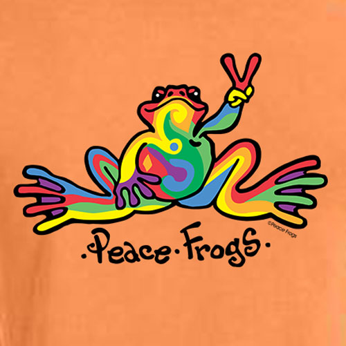 Peace Frogs Retro Frog Adult Garment Dye Long Sleeve T-Shirt