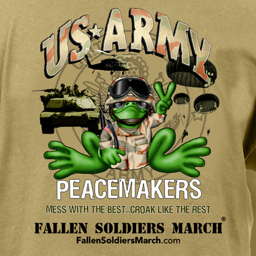 Fallen Soldiers March US Army Frog Adult Short Sleeve T-Shirt