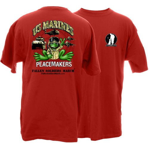 Fallen Soldiers March US Marine Frog Adult Short Sleeve T-Shirt