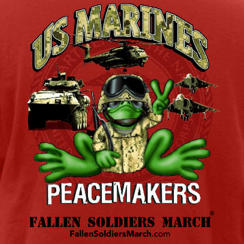 Fallen Soldiers March US Marine Frog Adult Short Sleeve T-Shirt
