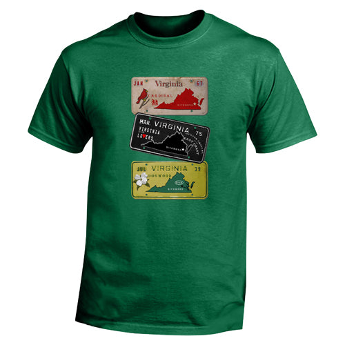 Beyond The Pond Adult Virginia Plates Short Sleeve T-Shirt
