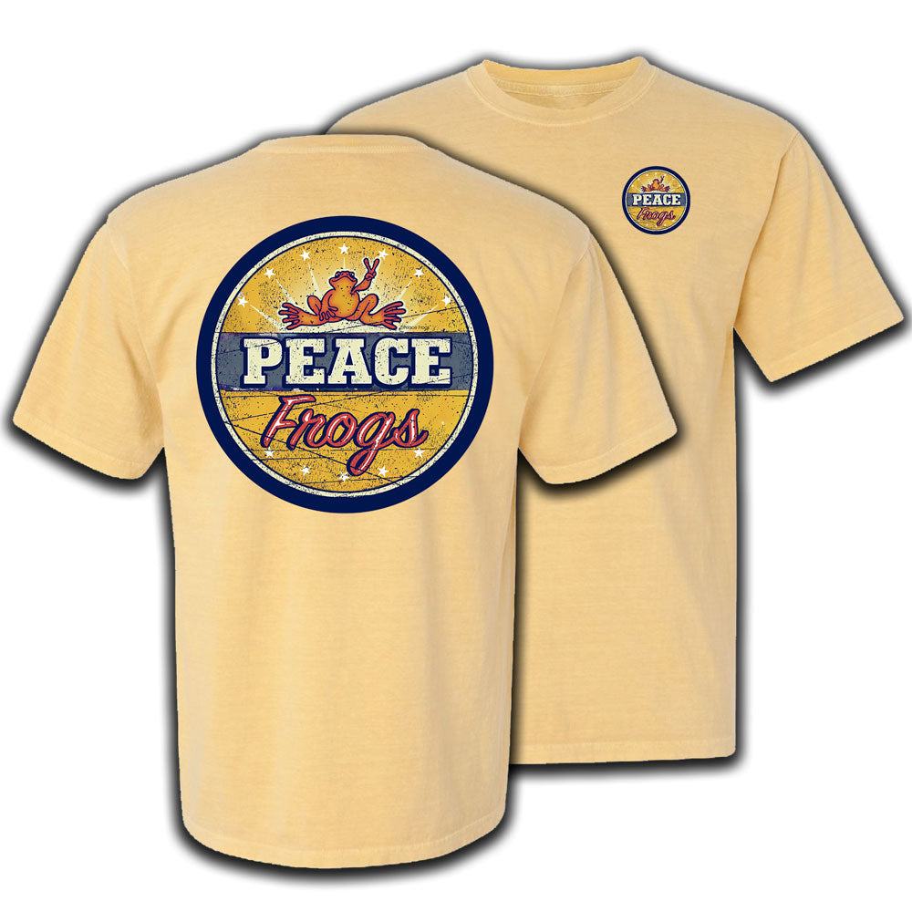 Peace Frogs Adult Vintage Sign Garment Dye Short Sleeve T-Shirt
