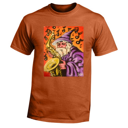 Beyond The Pond Adult Saxophonist Wizard Short Sleeve T-Shirt