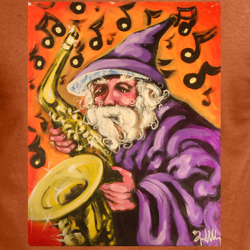 Beyond The Pond Adult Saxophonist Wizard Short Sleeve T-Shirt