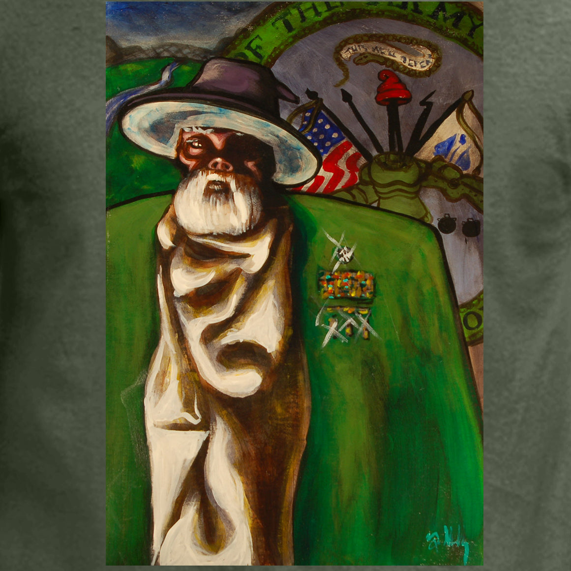Beyond The Pond Adult Army Wizard Short Sleeve T-Shirt
