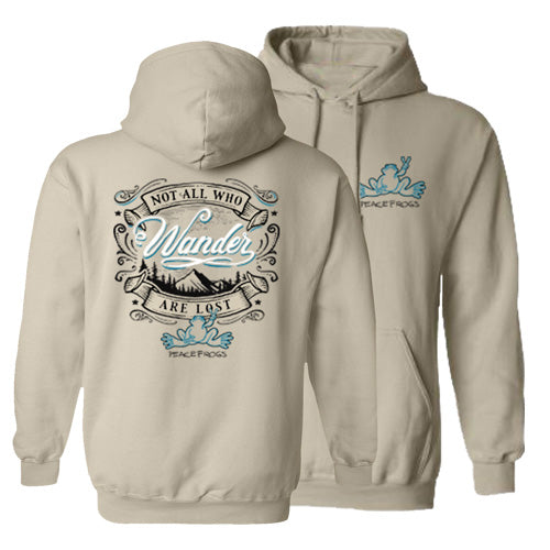 Peace Frogs Wander Adult Pullover Hooded Sweatshirt