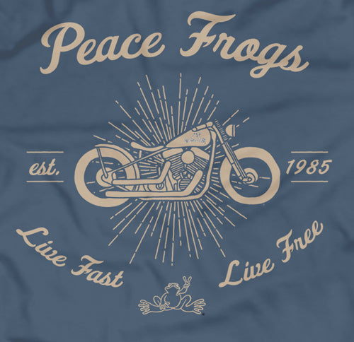 Peace Frogs Live Fast, Live Free Frog Garment Dye Short Sleeve T-Shirt