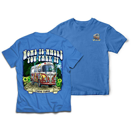 Peace Frogs Adult Home is Where You Park It Short Sleeve T-Shirt