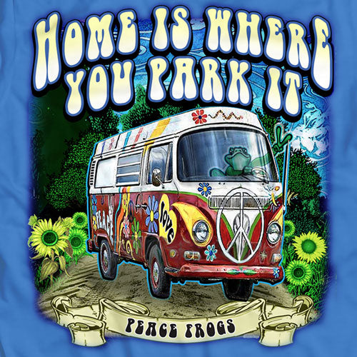 Peace Frogs Adult Home is Where You Park It Short Sleeve T-Shirt