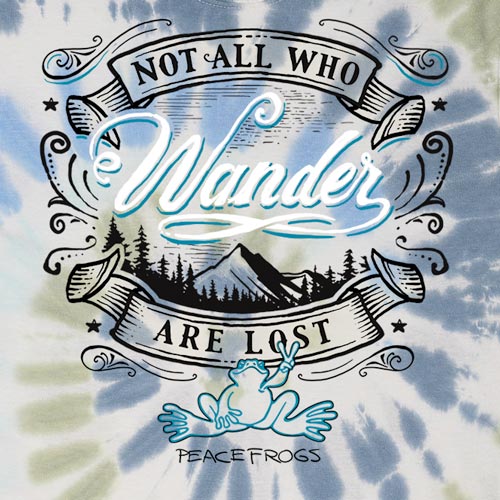 Peace Frogs Not All Who Wander Tie Dye Short Sleeve T-Shirt