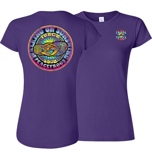 Peace Frogs Ladies Walking on Sunshine Frog Short Sleeve T-Shirt