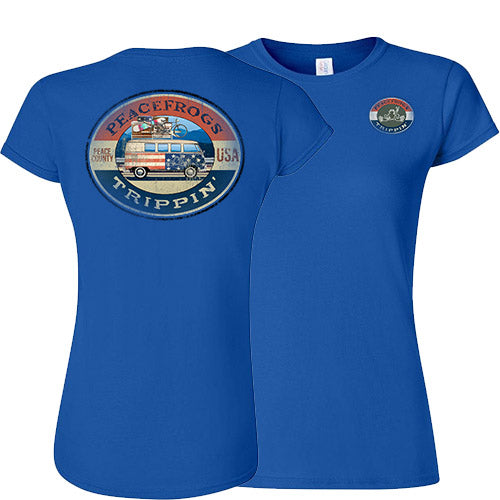 Peace Frogs Ladies Road Trippin Frog Short Sleeve T-Shirt