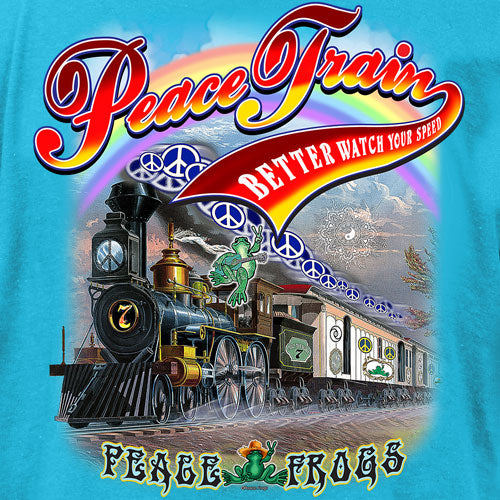 Peace Frogs Adult Peace Train Short Sleeve T-Shirt
