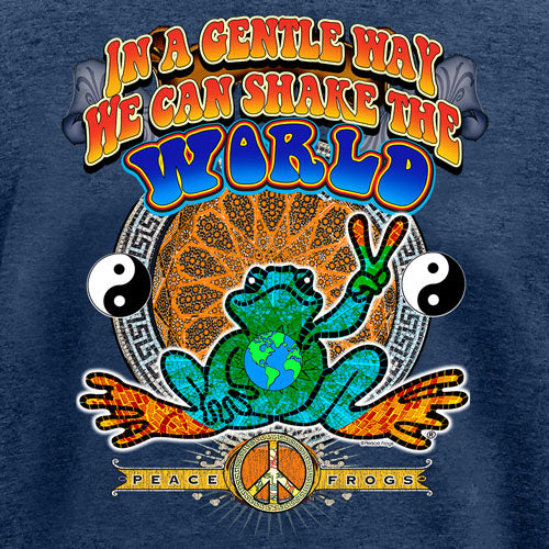 Peace Frogs Shake The World Short Sleeve T-Shirt