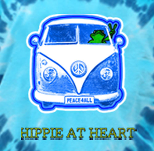 Hippie at Heart Frog Burst Tie Dye Long Sleeve T-Shirt