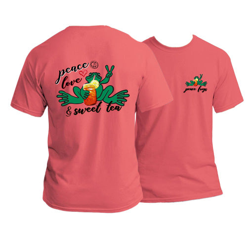 Peace Frogs Peace Love Sweet Tea Frog Short Sleeve T-Shirt