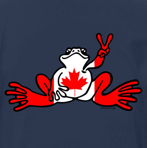Peace Frogs Canada Flag Frog Short Sleeve T-Shirt