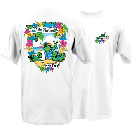 Peace Frogs I Like Pina Coladas Frog Short Sleeve T-Shirt