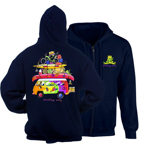 Peace Frogs Loaded Van Adult Full Zip Hooded Sweatshirt