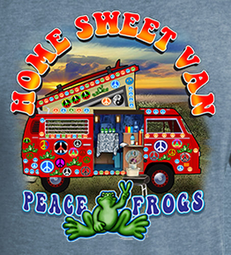 Peace Frogs Adult Home Sweet Van Short Sleeve T-Shirt