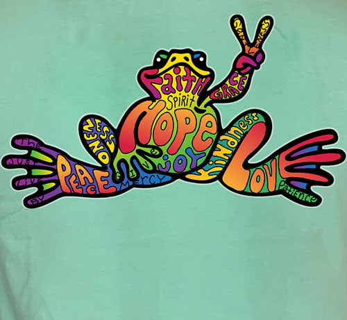 Peace Frogs Adult Hope Frog Garment Dye Short Sleeve T-Shirt