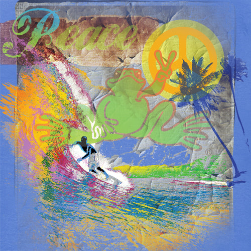 Peace Frogs Adult Peace Surfer Garment Dye Short Sleeve T-Shirt