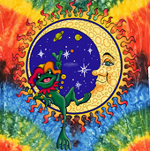 Peace Frogs Adult Cosmic Frog Tie-Dye Short Sleeve T-Shirt