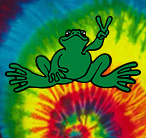 Peace Frogs Green Frog Tie Dye Spiral Short Sleeve T-Shirt