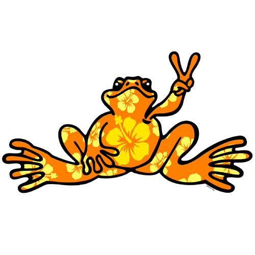 Peace Frogs Small Hibiscus Flower Fill Frog Sticker
