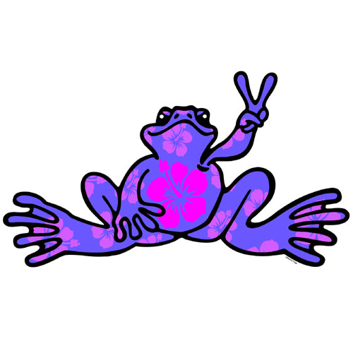 Peace Frogs Small Hibiscus Flower Fill Frog Sticker