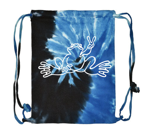 Peace Frogs Tie Dye Sweatshirt Cinch Bag