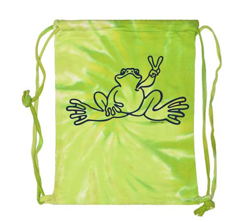 Peace Frogs Tie Dye Sweatshirt Cinch Bag