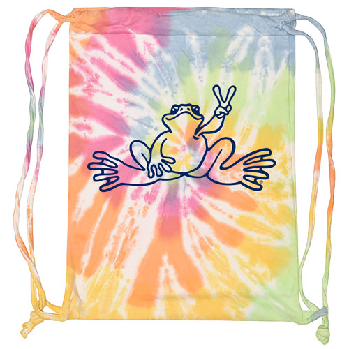 Peace Frogs Tie Dye Sweatshirt Cinch Bag