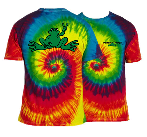 Peace Frogs Youth Green Frog Tie Dye Short Sleeve T-Shirt