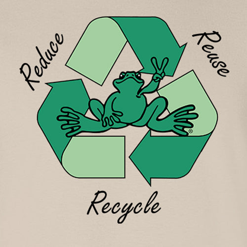 Peace Frogs Adult Recycle Frog Short Sleeve T-Shirt
