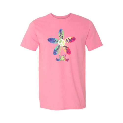 Peace Frogs Adult Peace, Courage Frog Short Sleeve T-Shirt